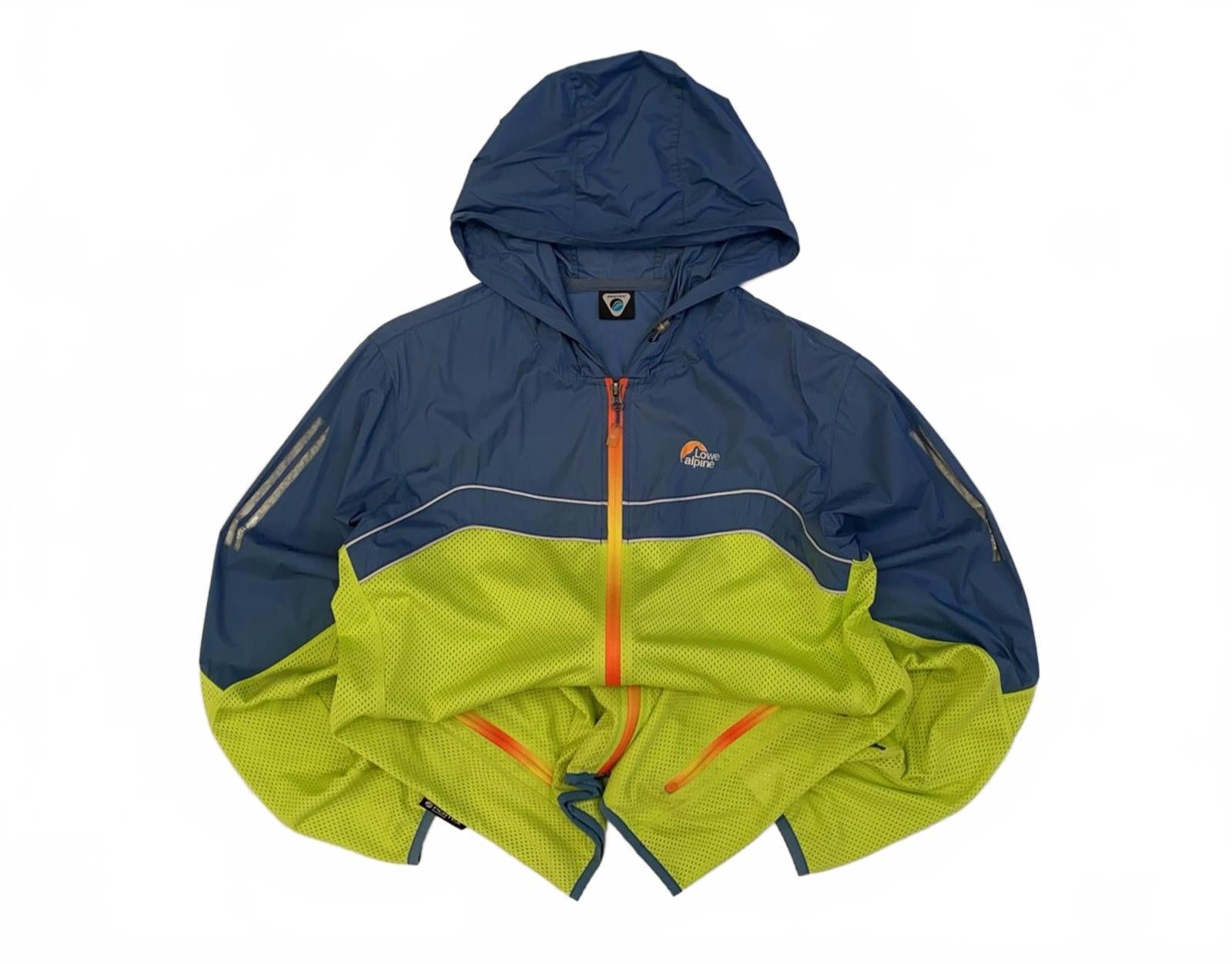 Lowe Alpine Colorblock Hooded Windbreaker Yellow M