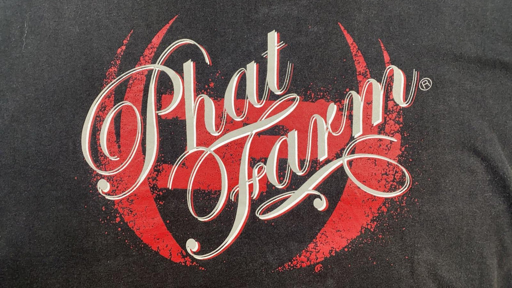 Phat Farm Men's Y2K Hip Hop T-Shirt Graphic Logo Black XL