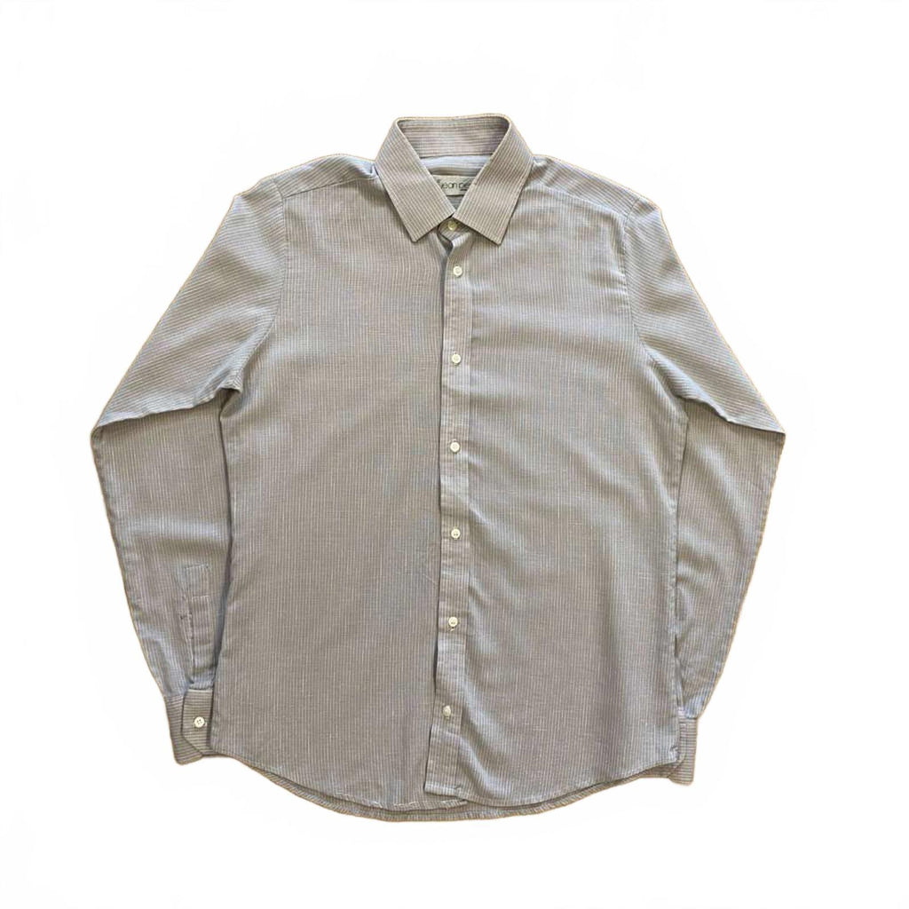 Jean Pierre Vintage 1970s Made in England Men's Long Sleeve Button Up Shirt Grey M