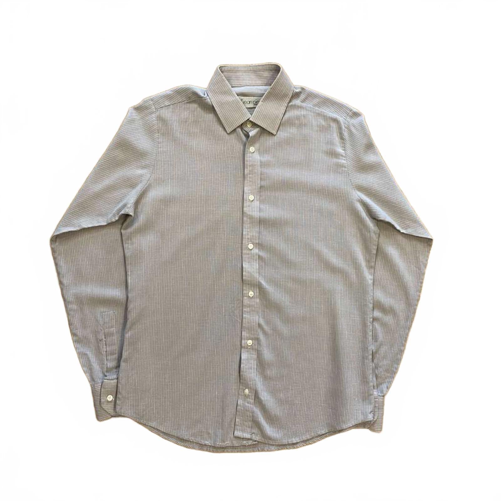 Jean Pierre Vintage 1970s Made in England Men's Long Sleeve Button Up Shirt Grey M