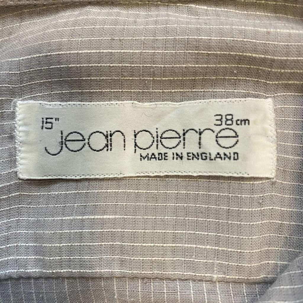 Jean Pierre Vintage 1970s Made in England Men's Long Sleeve Button Up Shirt Grey M