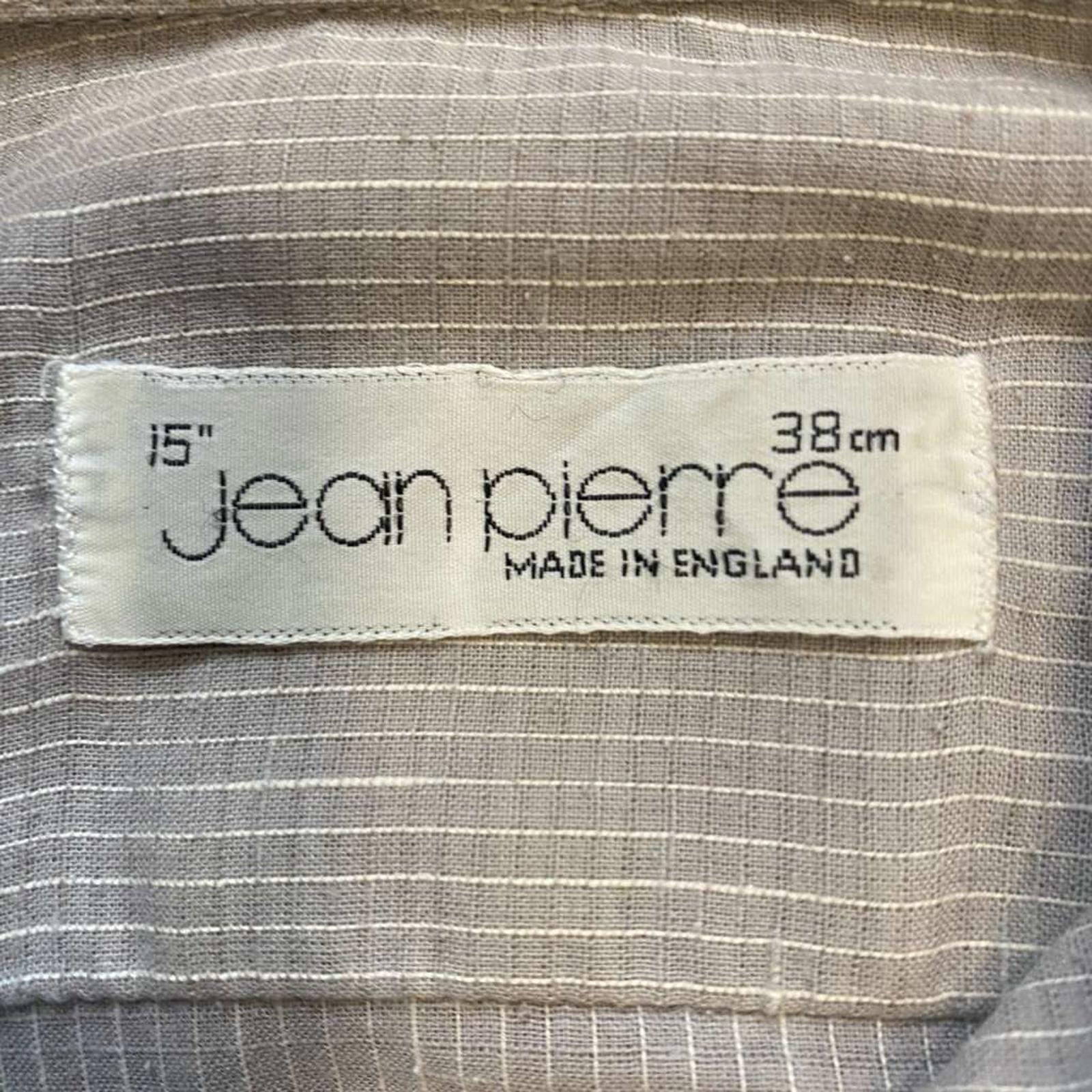 Jean Pierre Vintage 1970s Made in England Men's Long Sleeve Button Up Shirt Grey M