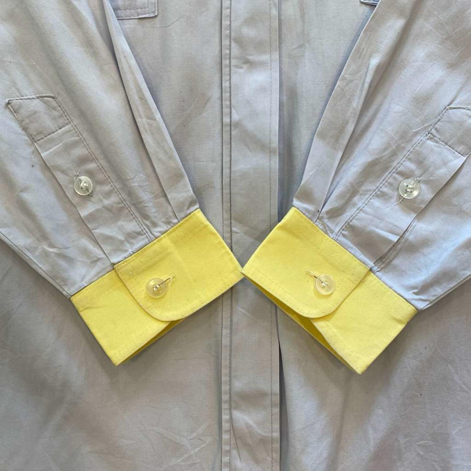 Vintage Japanese Collared Work Button Up Shirt Grey M