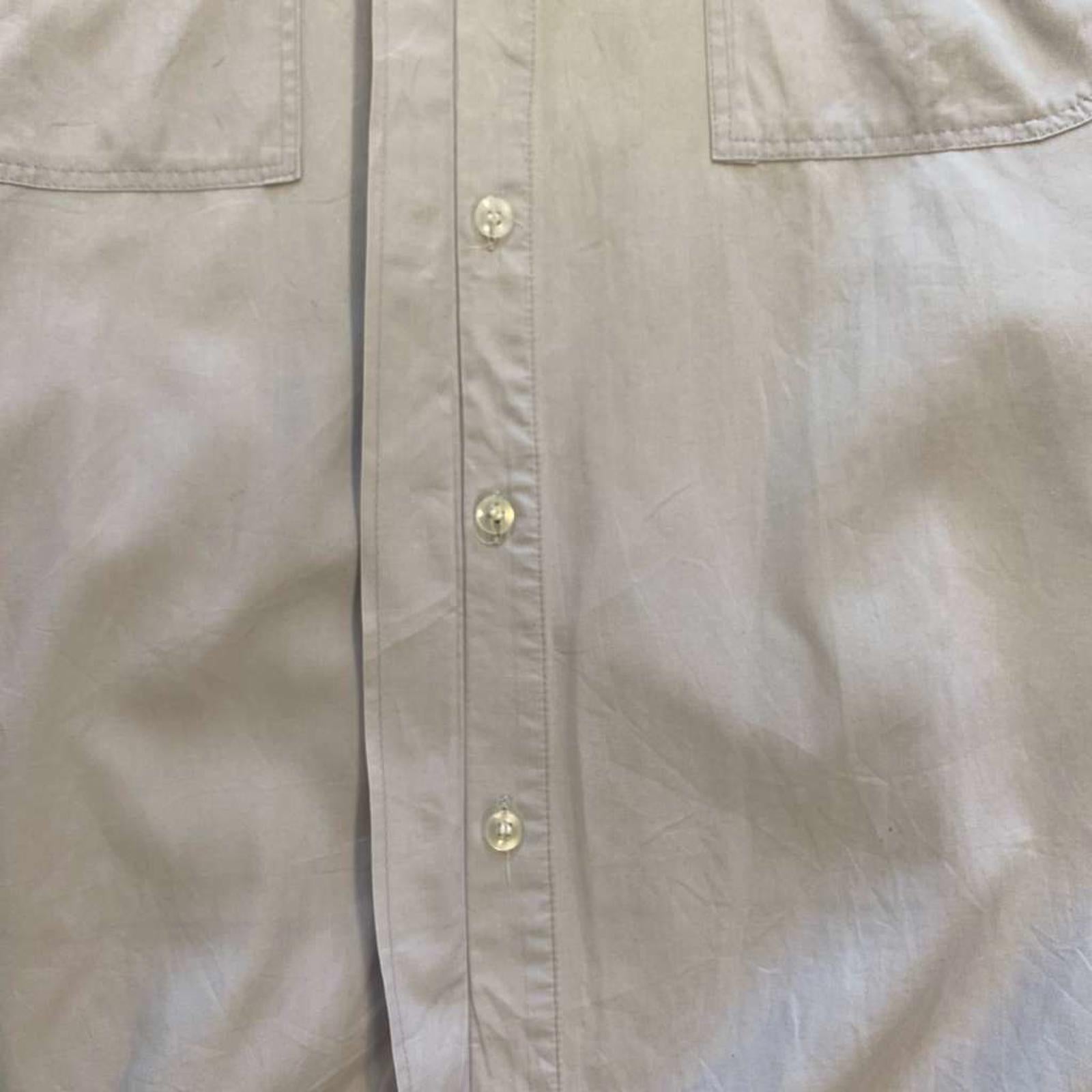 Vintage Japanese Collared Work Button Up Shirt Grey M