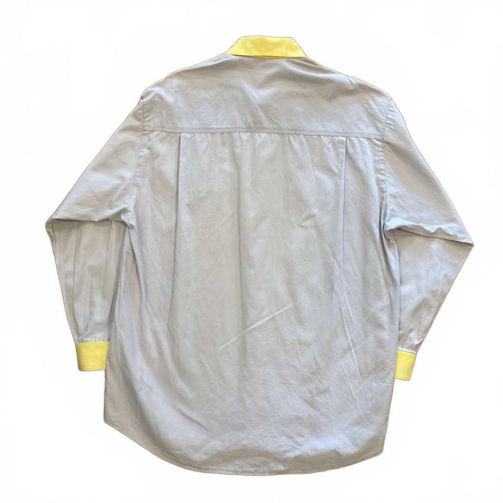 Vintage Japanese Collared Work Button Up Shirt Grey M