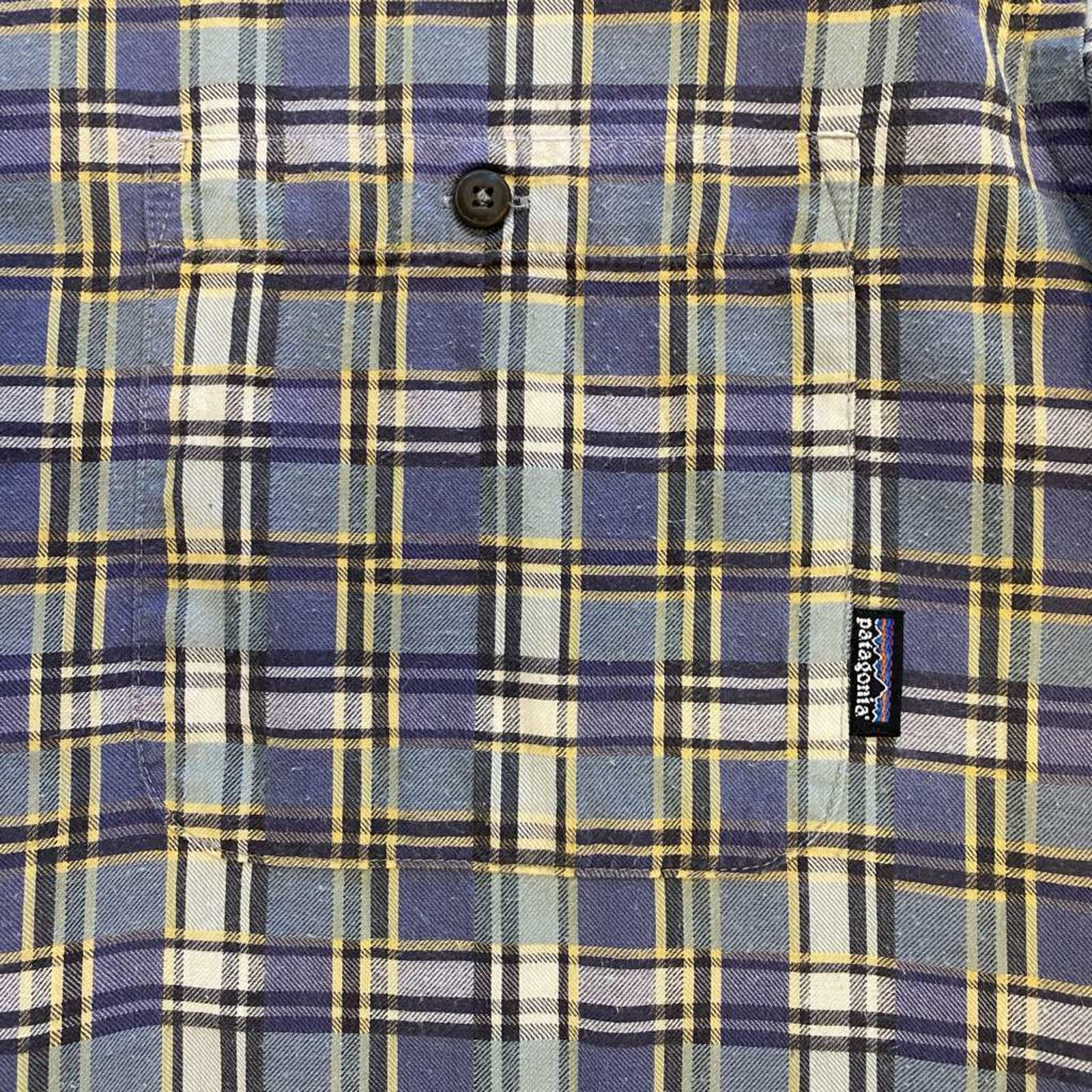 Patagonia Vintage Plaid Shirt loose Fit 1990's Purple Grey Mens L