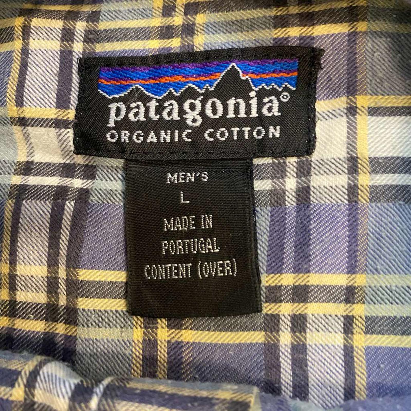 Patagonia Vintage Plaid Shirt loose Fit 1990's Purple Grey Mens L