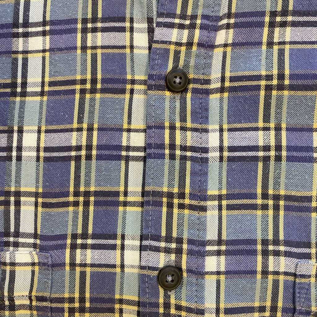 Patagonia Vintage Plaid Shirt loose Fit 1990's Purple Grey Mens L