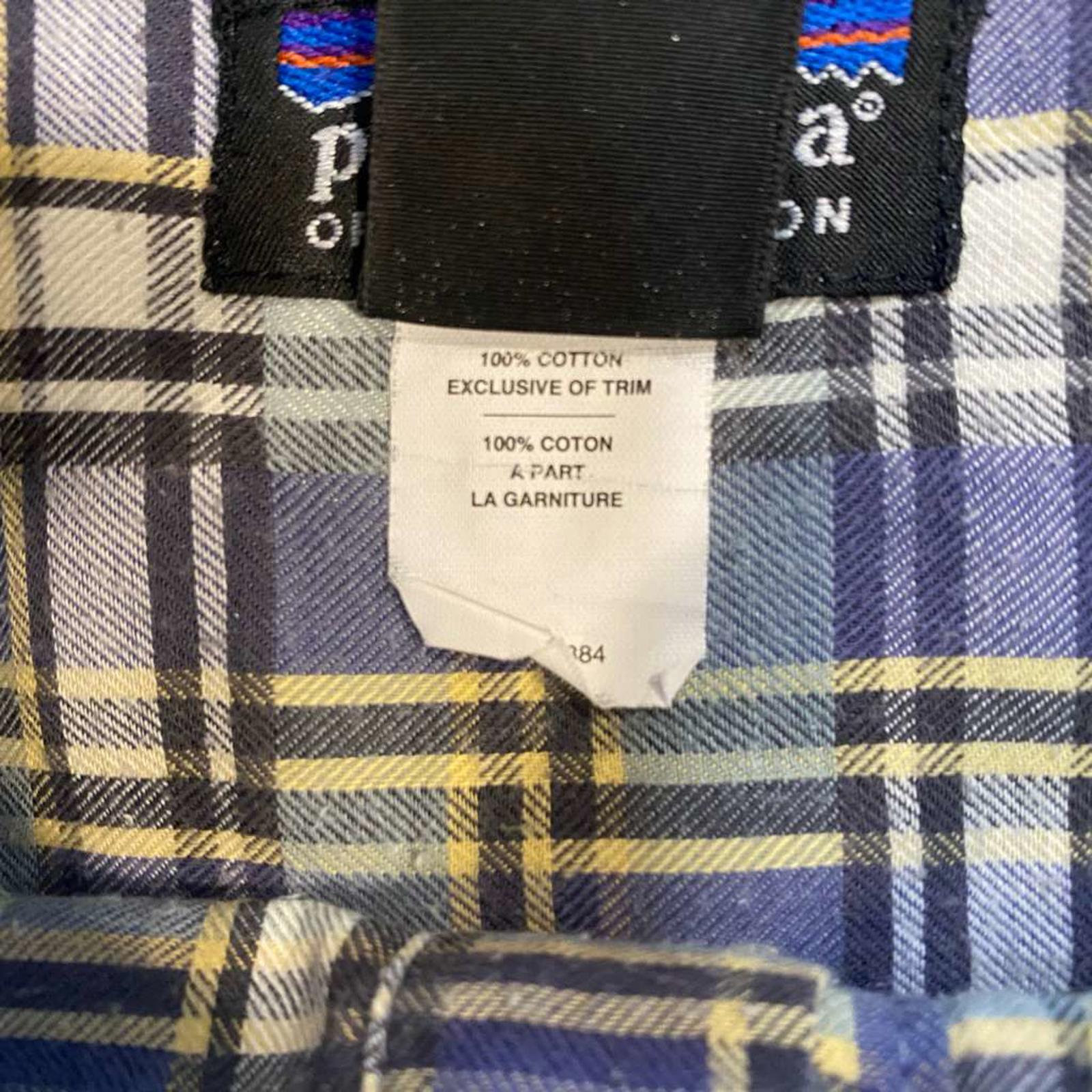 Patagonia Vintage Plaid Shirt loose Fit 1990's Purple Grey Mens L