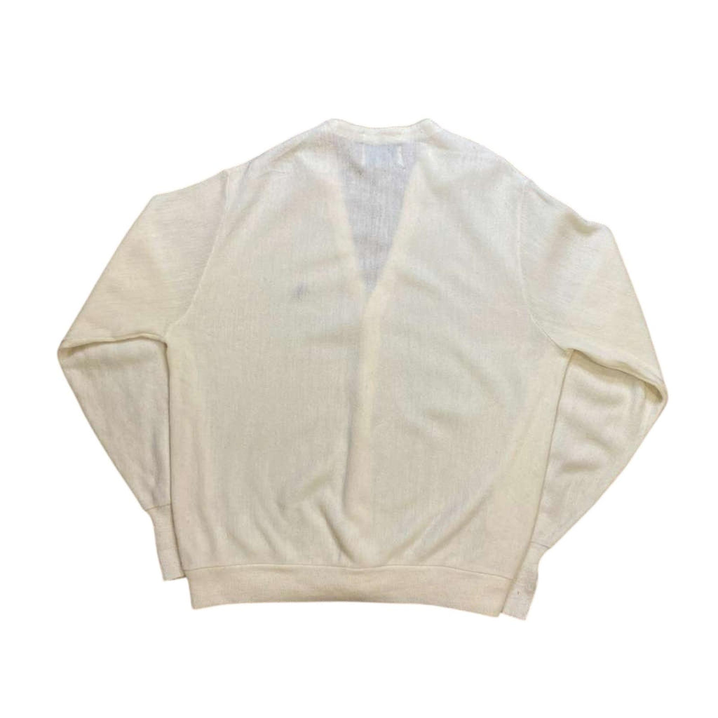 Steeple Chase Vintage 1980's Men's Knit Cardigan White L