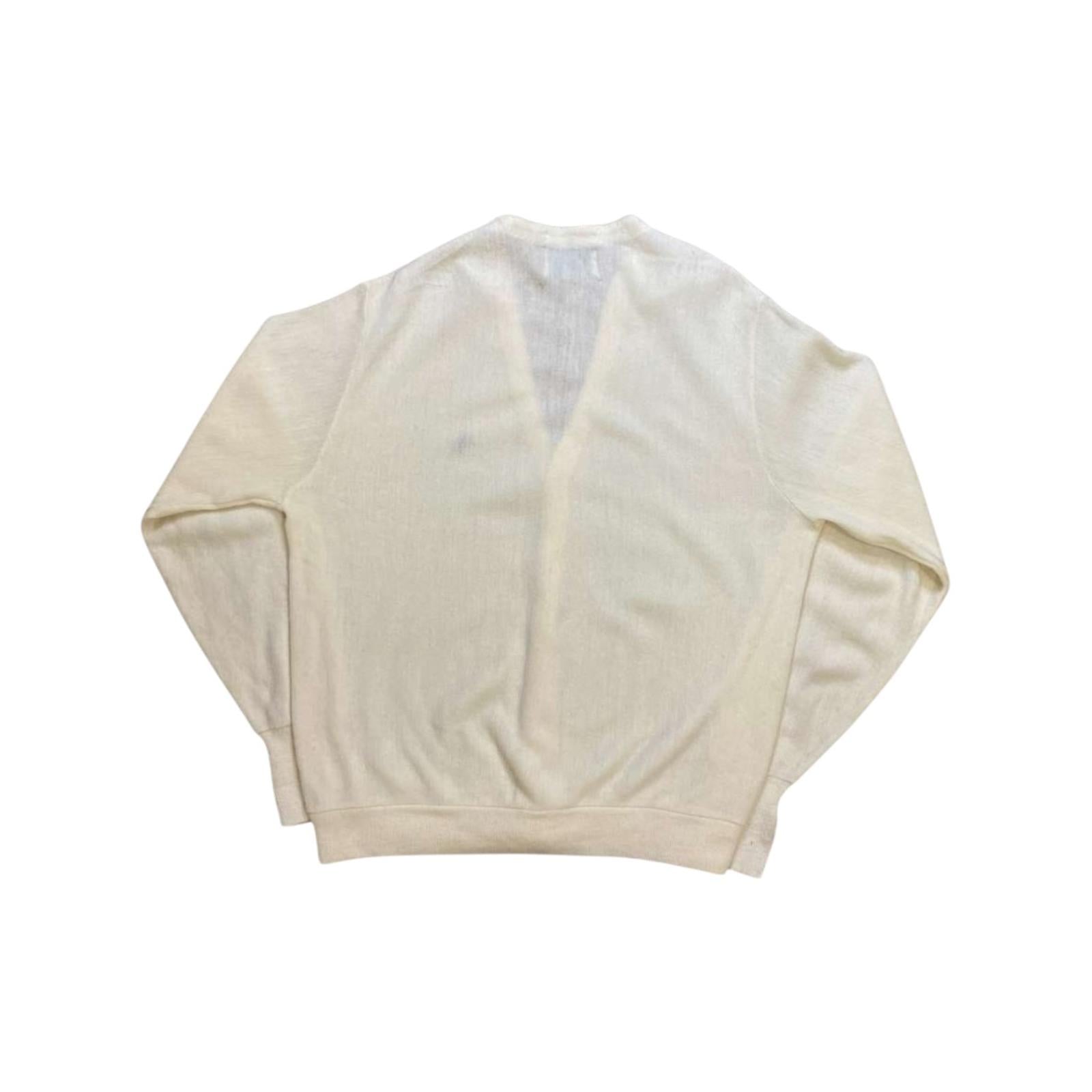 Steeple Chase Vintage 1980's Men's Knit Cardigan White L