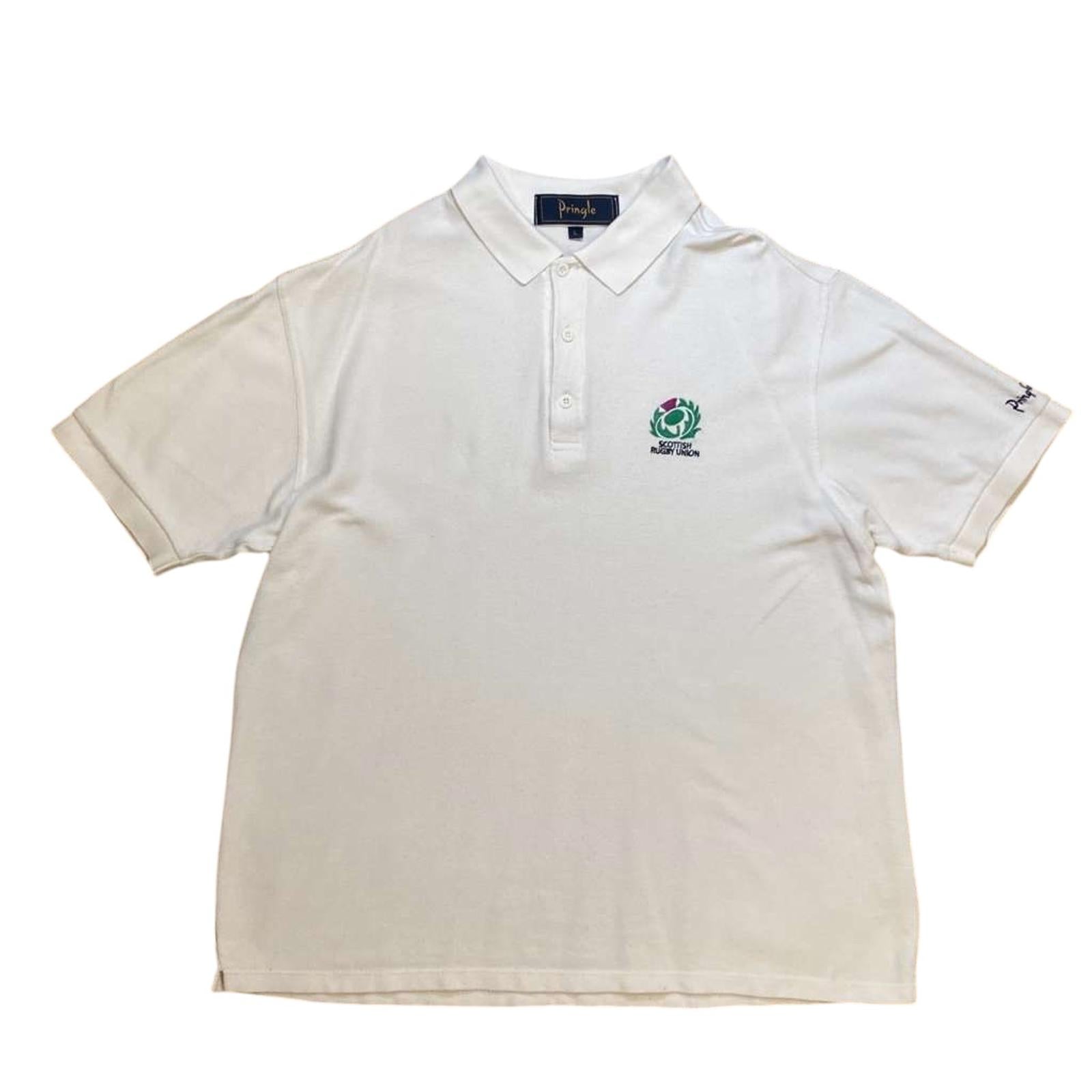 Scottish Rugby Union 1999 Pringle Official Polo Shirt White L