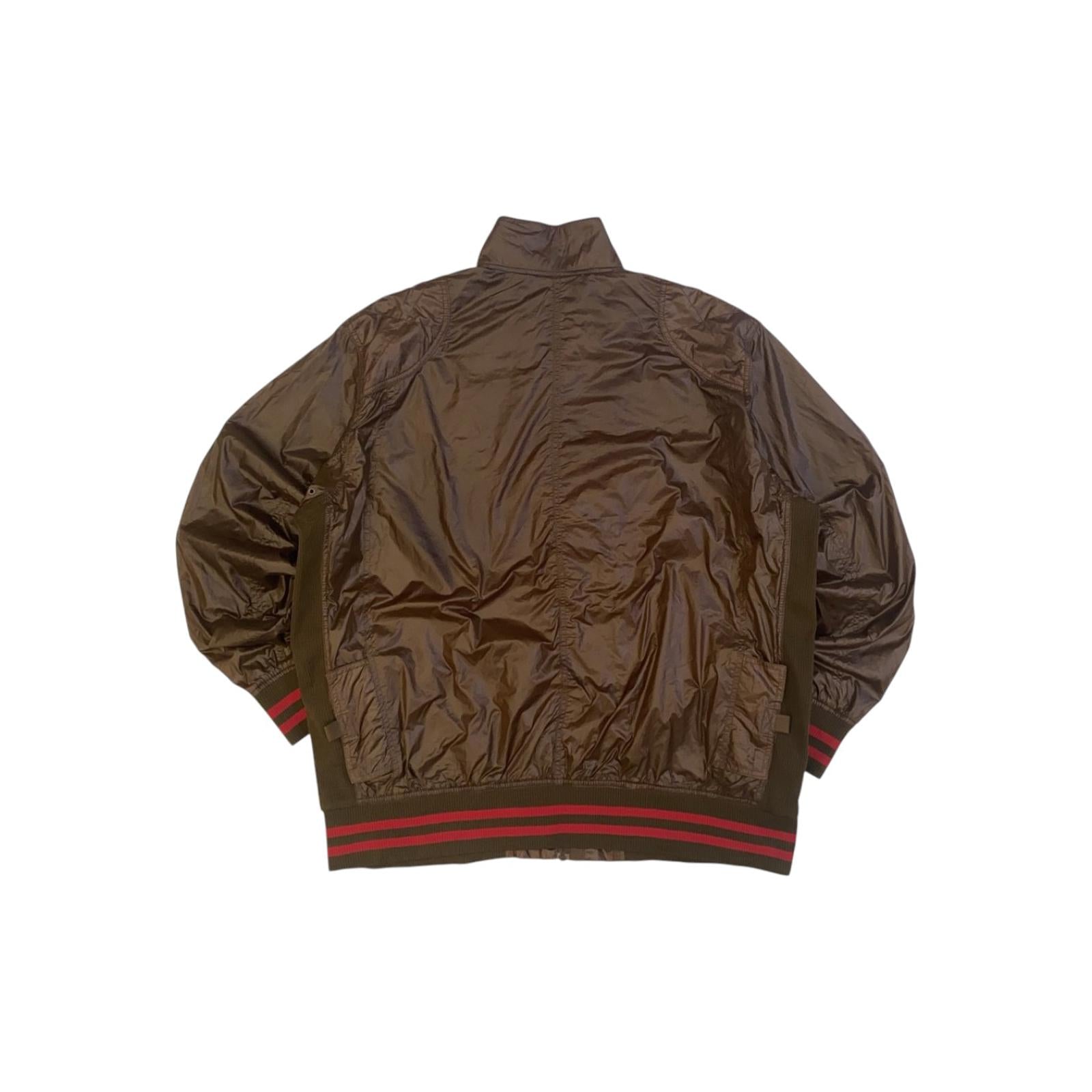 Rocawear Y2K Hip Hop Windbreaker Bomber Jacket Brown 3XL