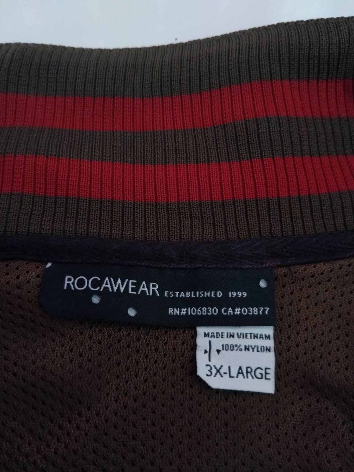 Rocawear Y2K Hip Hop Windbreaker Bomber Jacket Brown 3XL