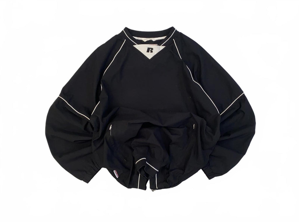 Russell Athletic Team Issue Warm Up Pullover Windbreaker Black S