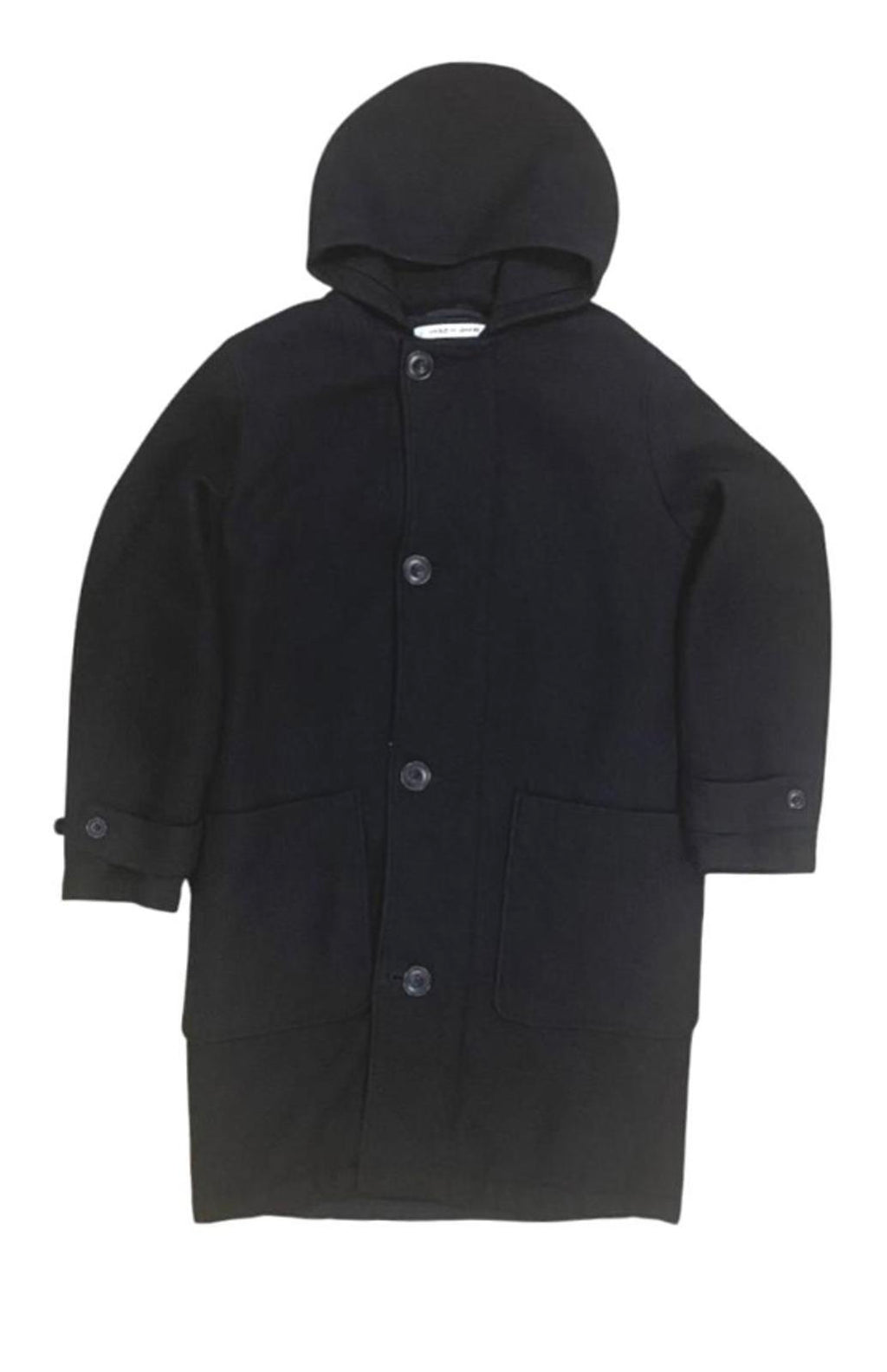 Lemaire X Uniqlo Women's Wool Blend Hooded Overcoat Black L