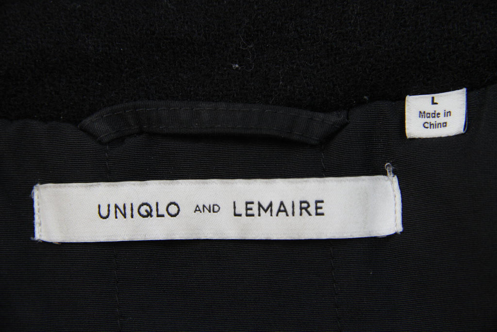 Lemaire X Uniqlo Women's Wool Blend Hooded Overcoat Black L