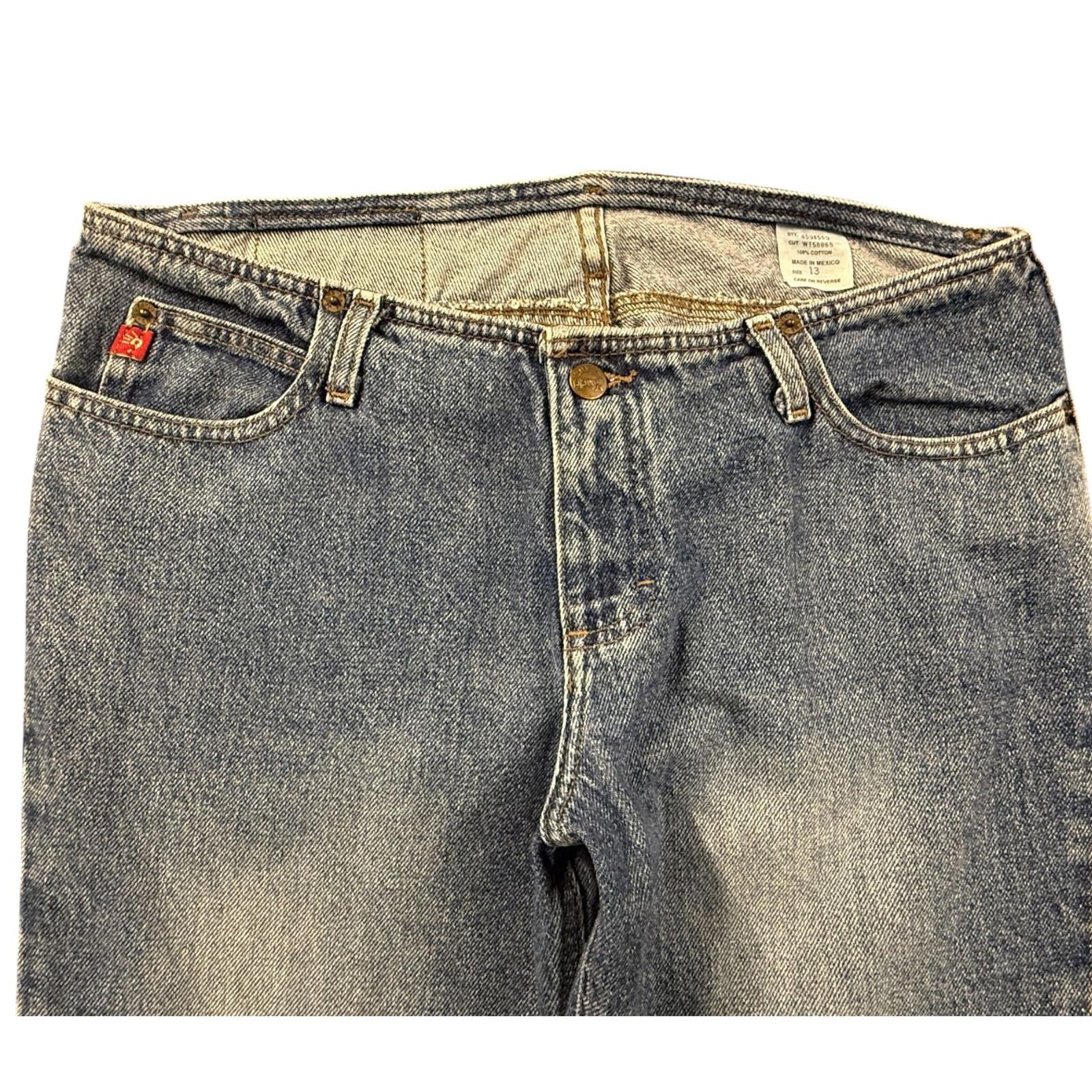MUDD Women’s Y2K Vintage Low Cut Line Flared Denim Jean 12