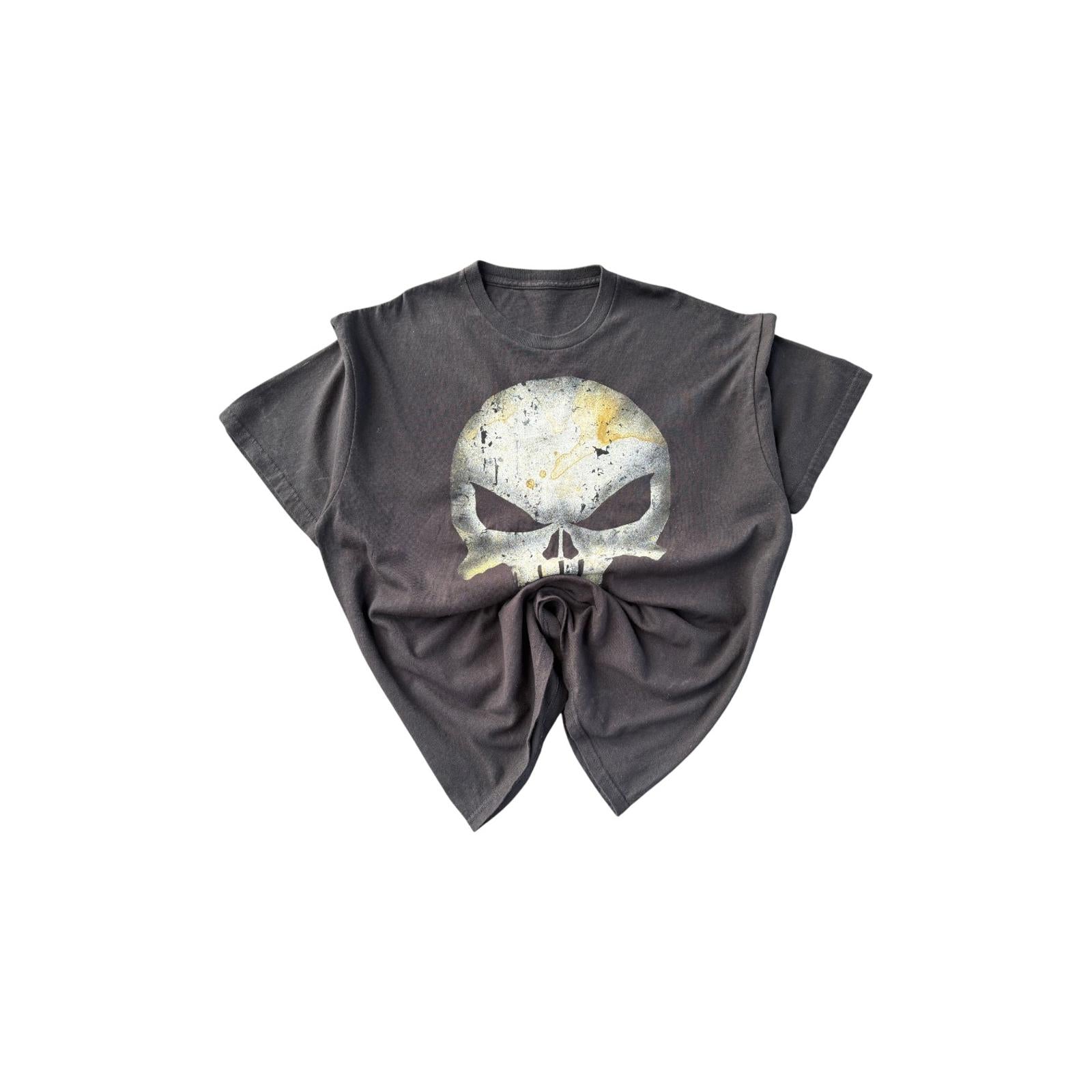 Skull T-Shirt Y2K Vintage Black L
