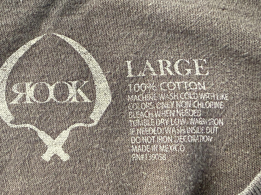 Rook Old and Serious Man Y2K Graphic T-Shirt Black L