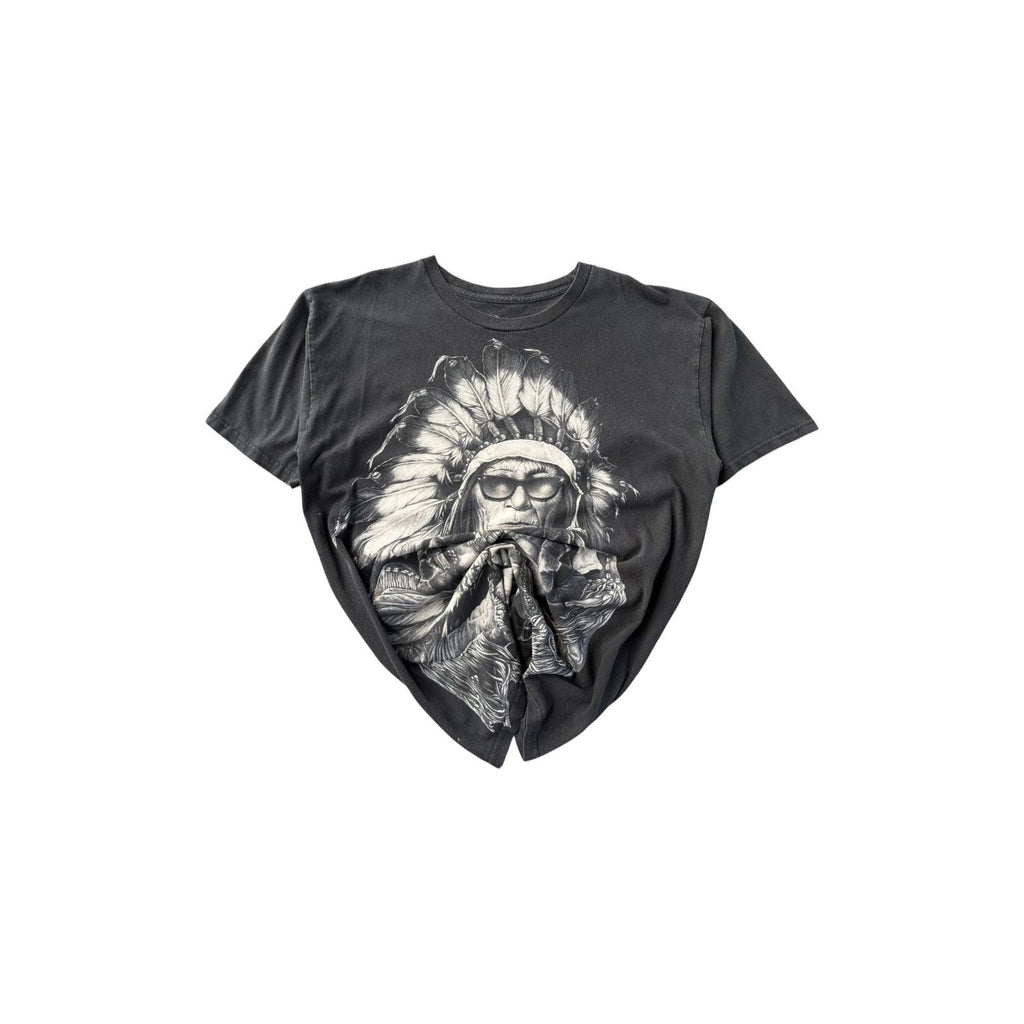Rook Old and Serious Man Y2K Graphic T-Shirt Black L