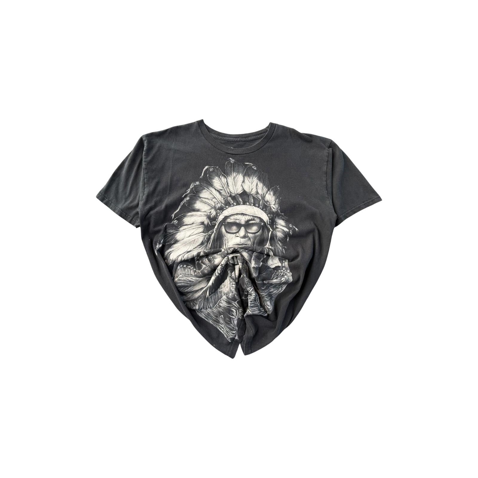 Rook Old and Serious Man Y2K Graphic T-Shirt Black L