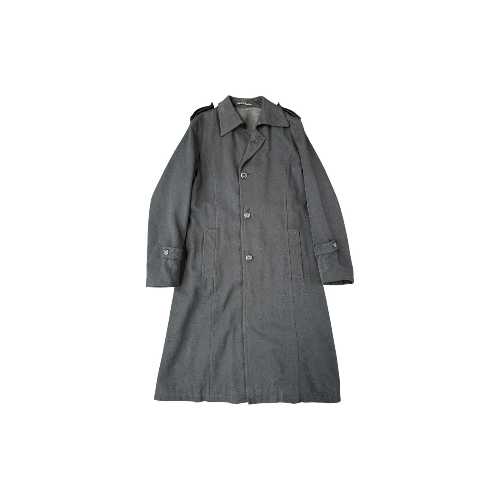Irvine Sellars Mate's Carnaby St Made in England Vintage 1970s Wool Overcoat Black S