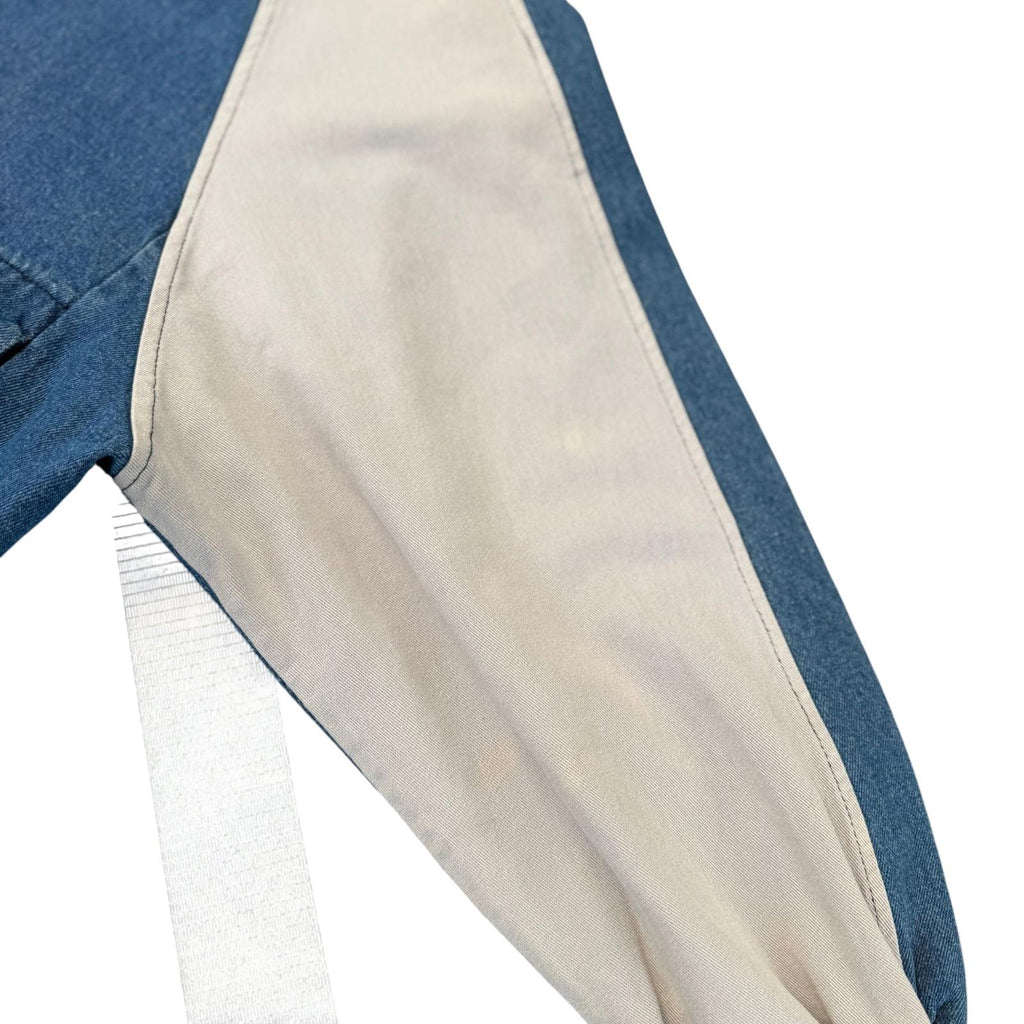 Y2K Women's Denim Hooded Color Block Jacket Beige L