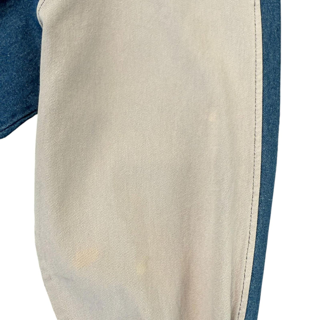 Y2K Women's Denim Hooded Color Block Jacket Beige L