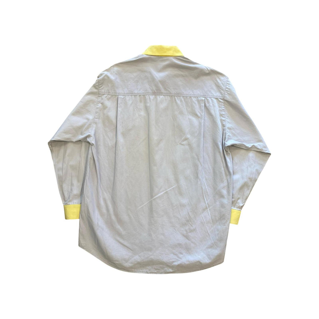 Vintage Japanese Collared Work Button Up Shirt Grey M