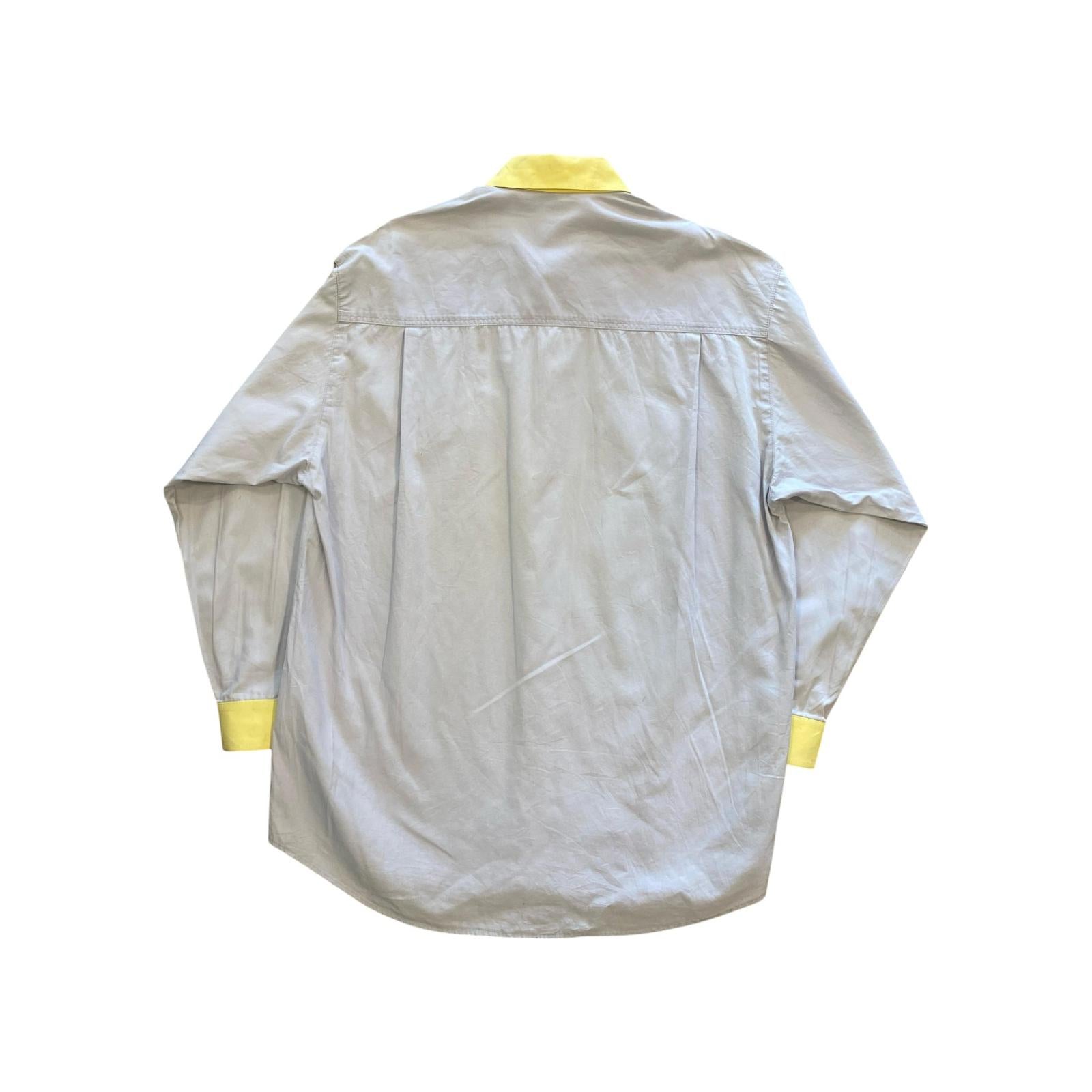 Vintage Japanese Collared Work Button Up Shirt Grey M