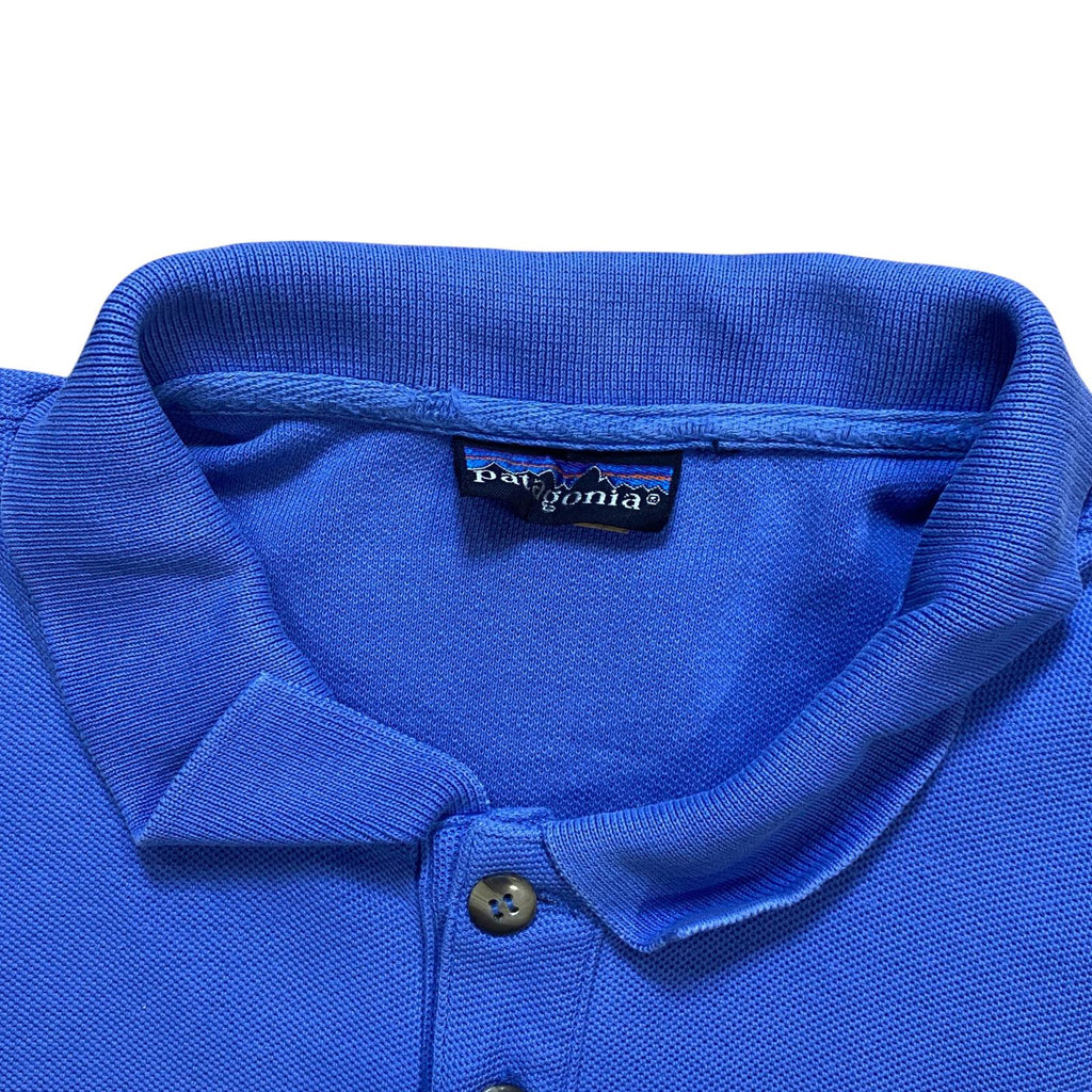 Vintage Patagonia Polo Shirt 1990's Bright Blue Size L