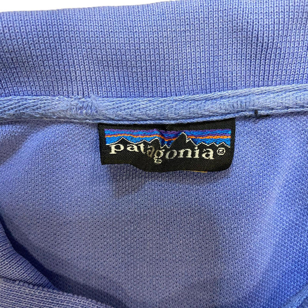 Vintage Patagonia Polo Shirt 1990's Bright Blue Size L