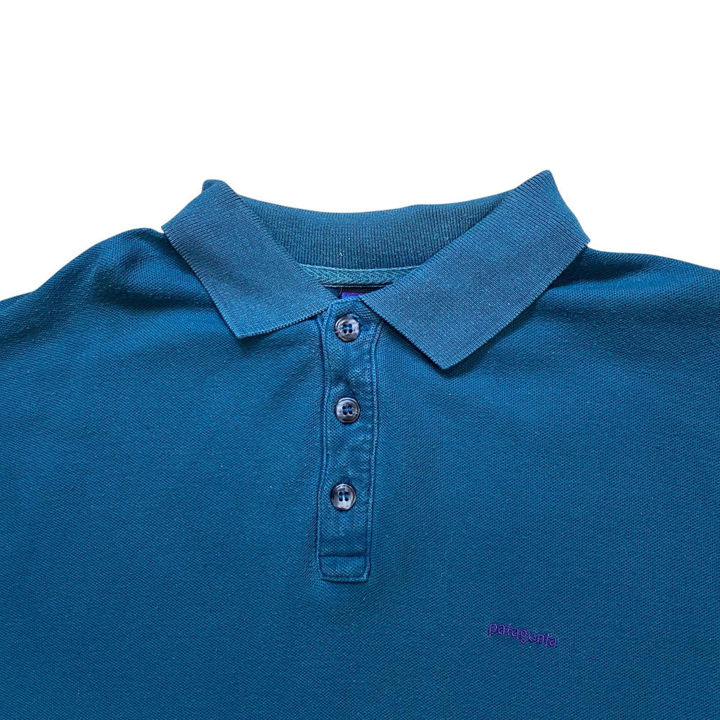Vintage Patagonia Polo Shirt 1990's Teal Size L