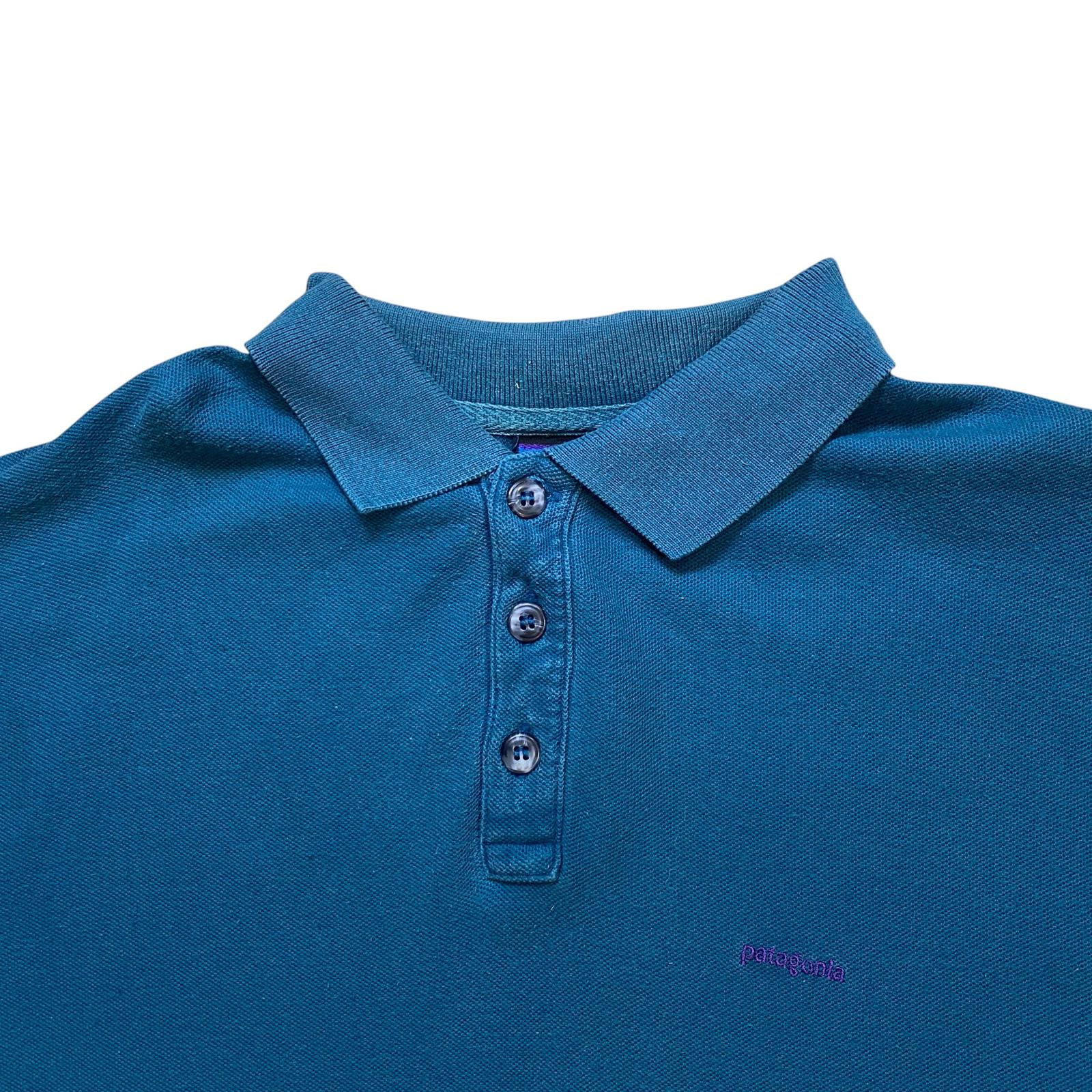 Vintage Patagonia Polo Shirt 1990's Teal Size L