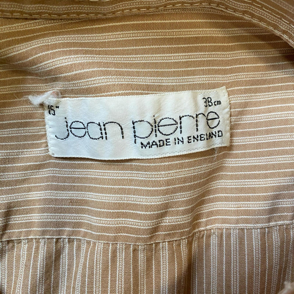 Jean Pierre Vintage Made in England Classic Striped Button Up Beige L