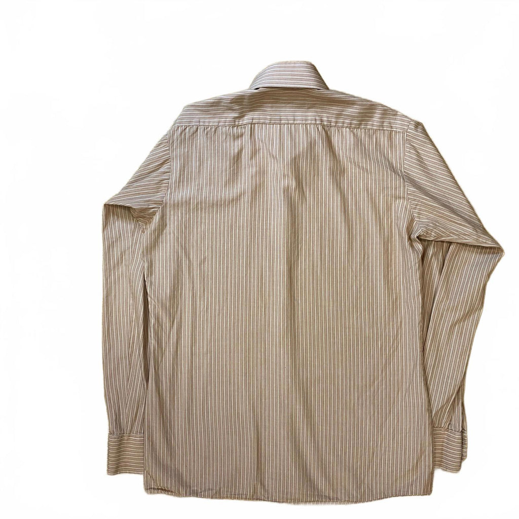 Jean Pierre Vintage Made in England Classic Striped Button Up Beige L