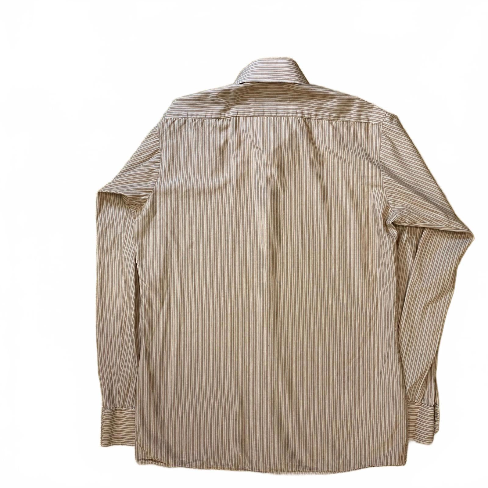 Jean Pierre Vintage Made in England Classic Striped Button Up Beige L