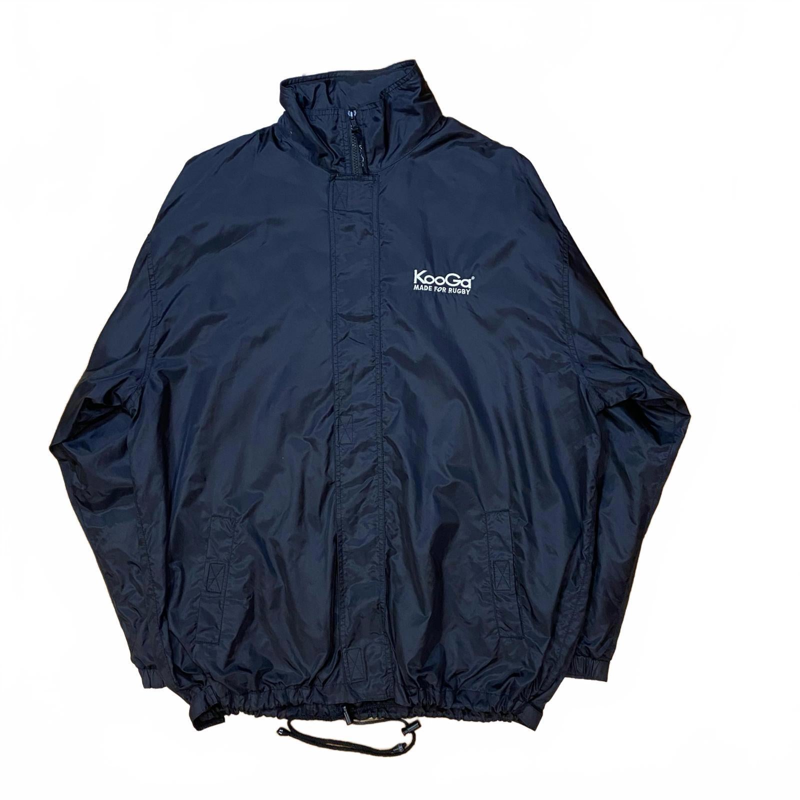 KooGa Rugby Y2K Mesh Lined Hooded Windbreaker Black XL