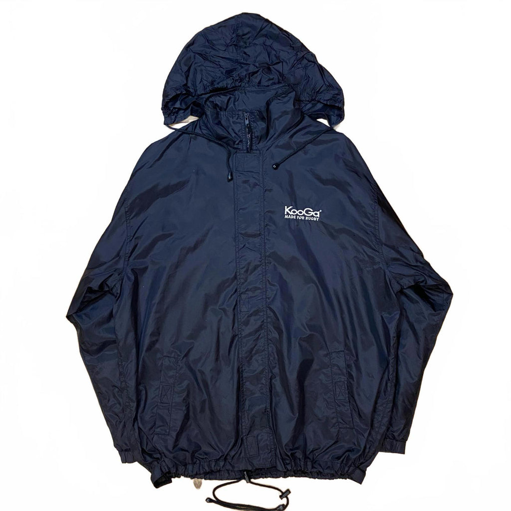 KooGa Rugby Y2K Mesh Lined Hooded Windbreaker Black XL