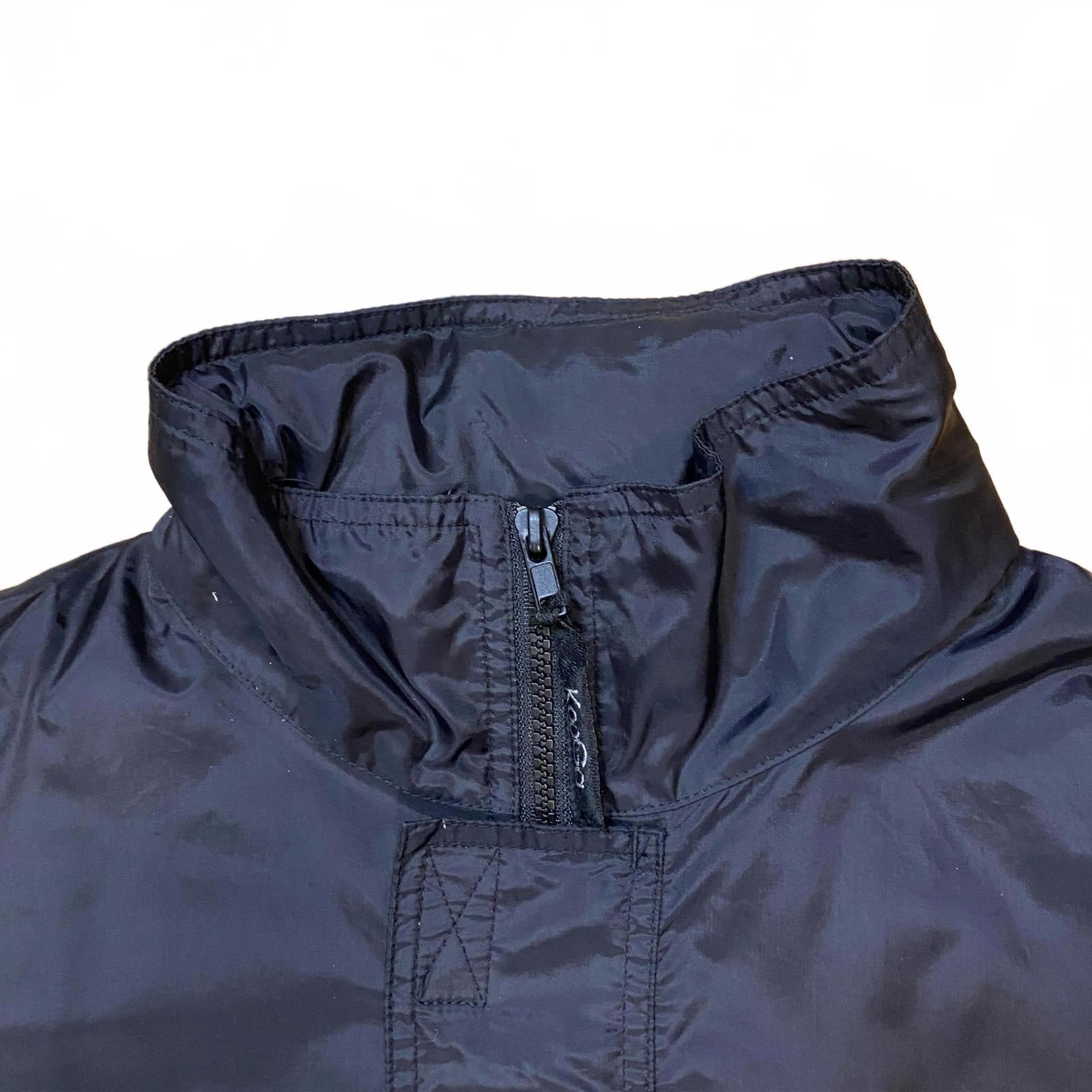 KooGa Rugby Y2K Mesh Lined Hooded Windbreaker Black XL