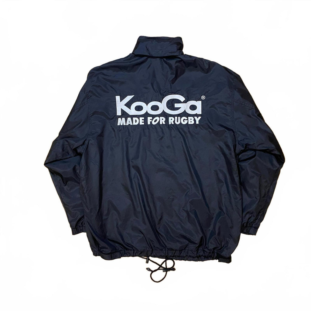 KooGa Rugby Y2K Mesh Lined Hooded Windbreaker Black XL