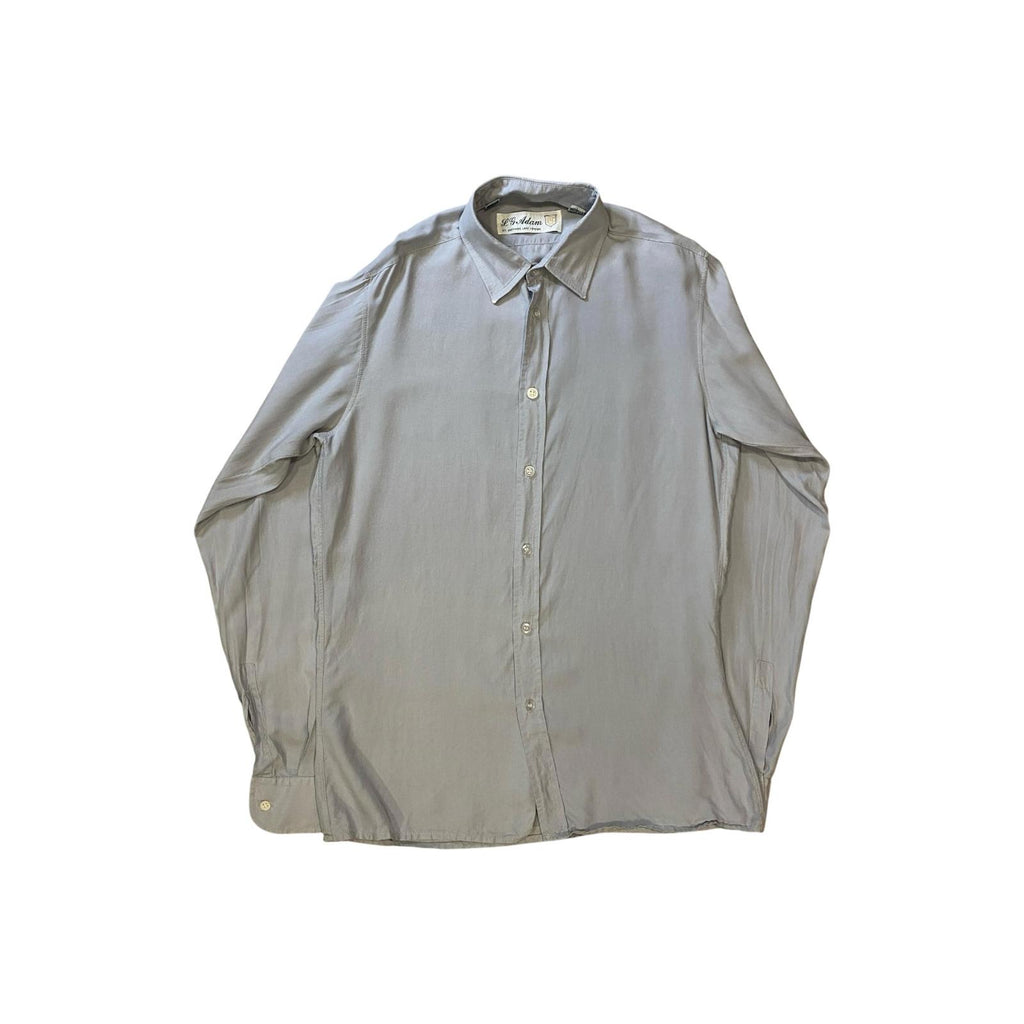 Vintage 80s LG Adams Pure Silk Button Up Grey M