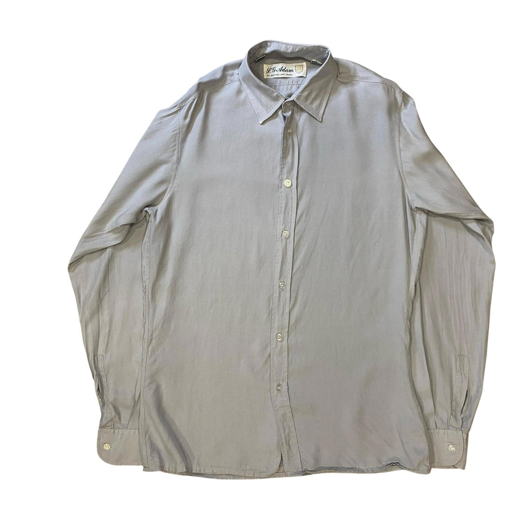 Vintage 80s LG Adams Pure Silk Button Up Grey M