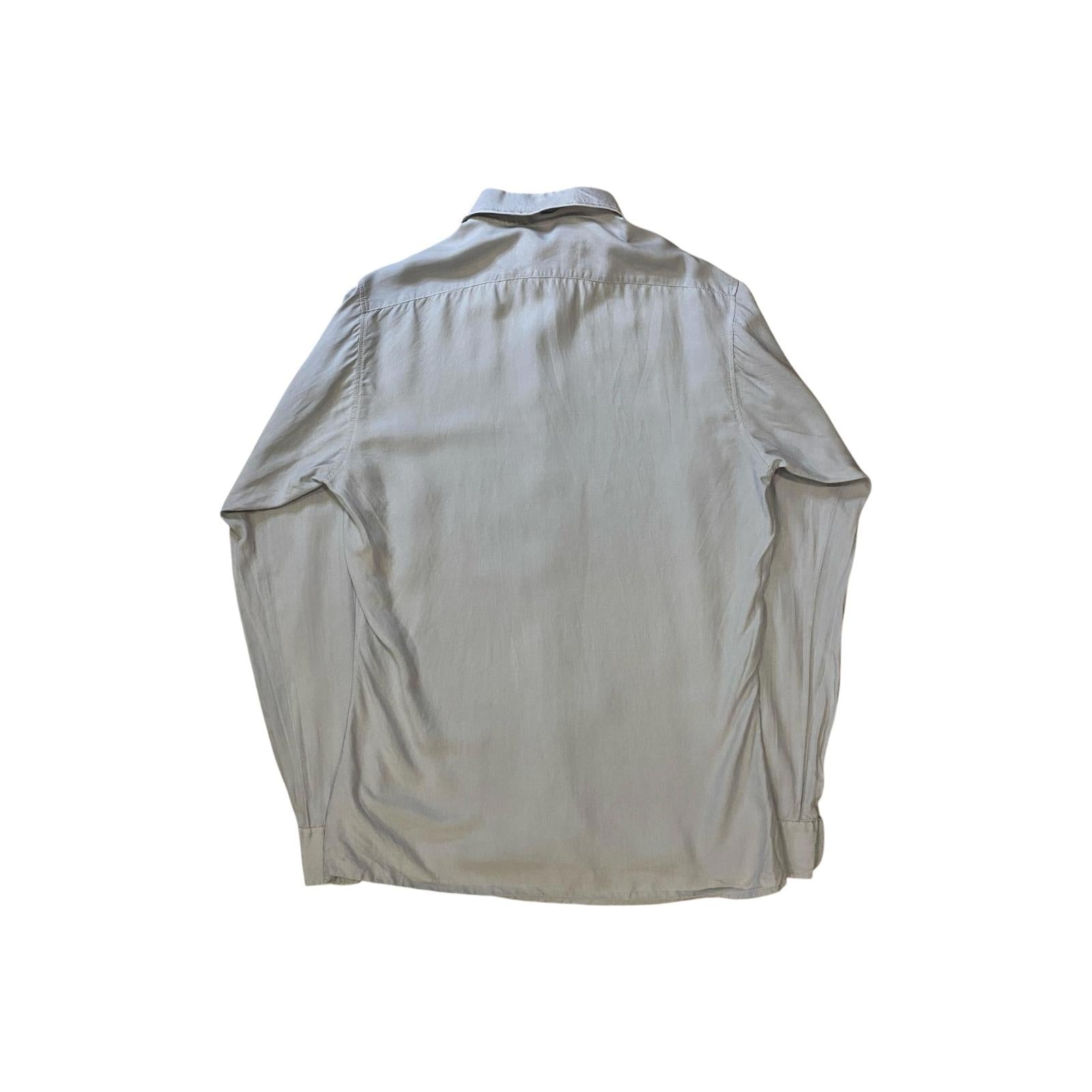 Vintage 80s LG Adams Pure Silk Button Up Grey M