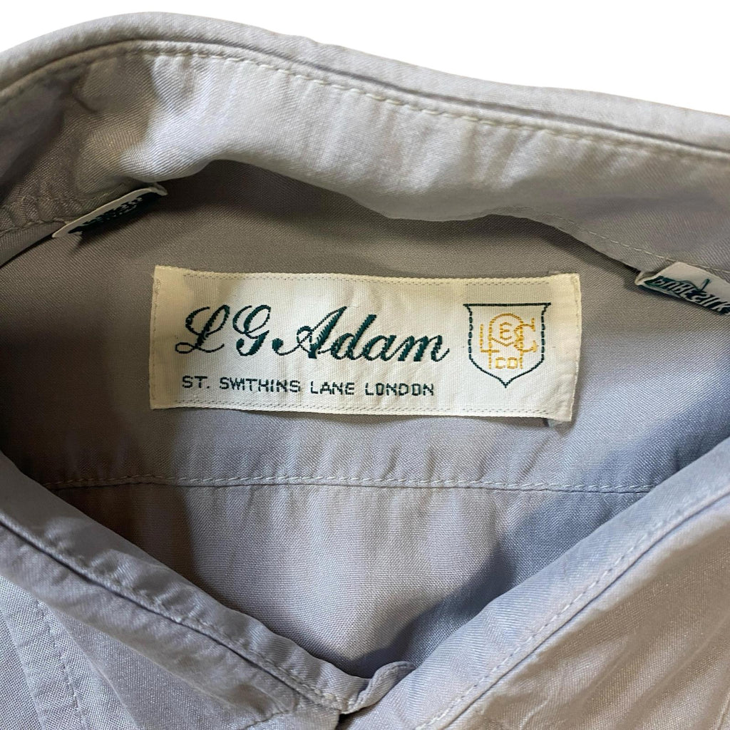 Vintage 80s LG Adams Pure Silk Button Up Grey M