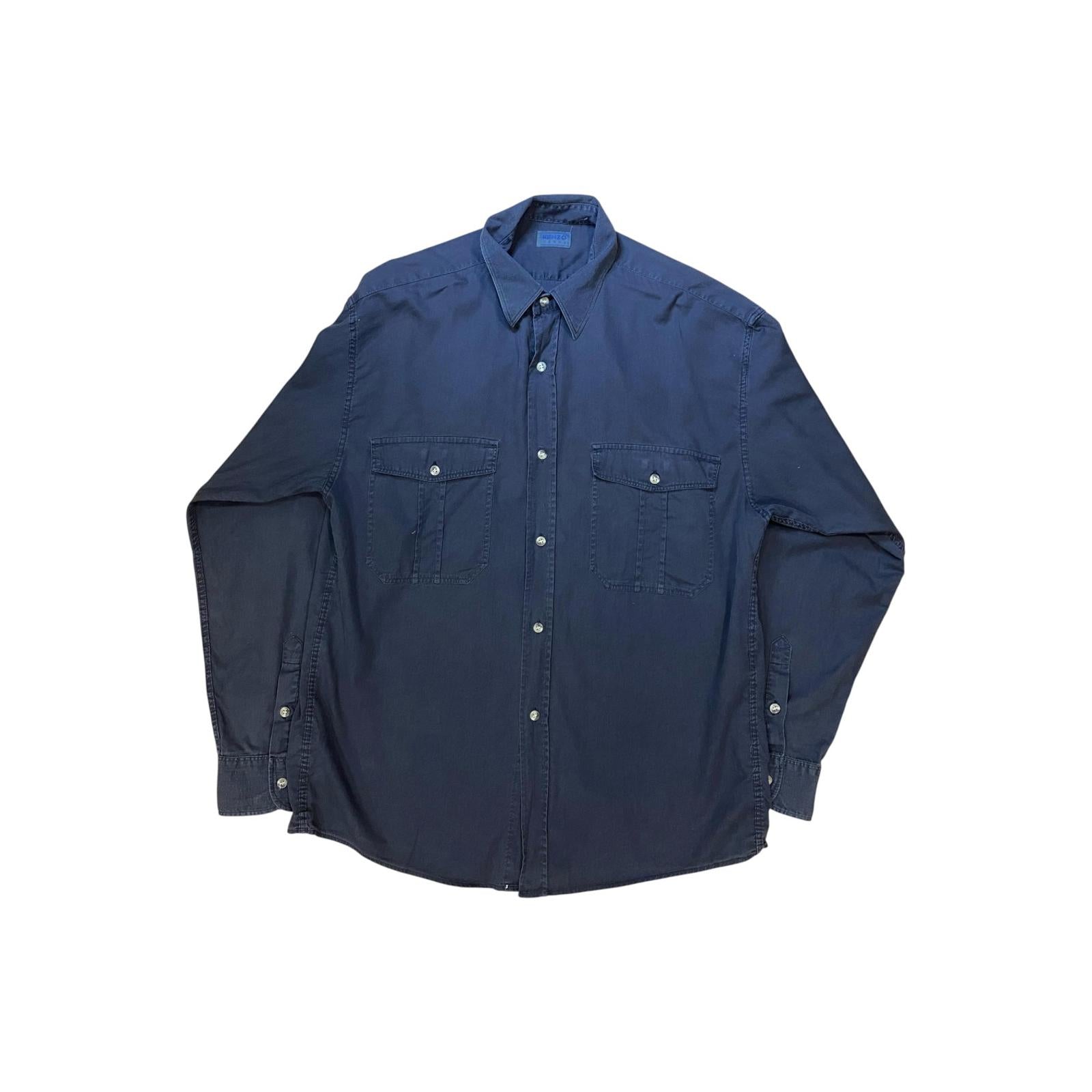 Vintage Kenzo Homme Button Up Grey L