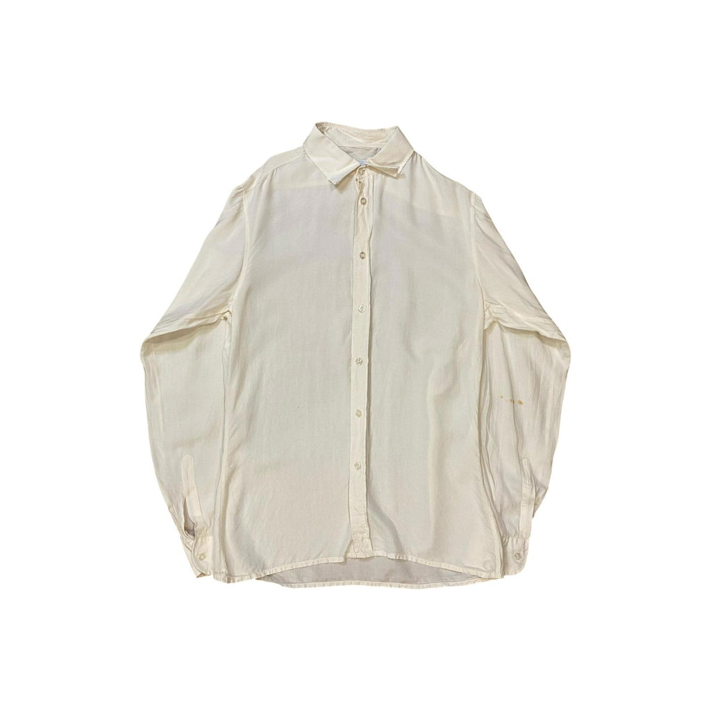 Vintage LG Adams Pure Silk Button Up Shirt Cream M