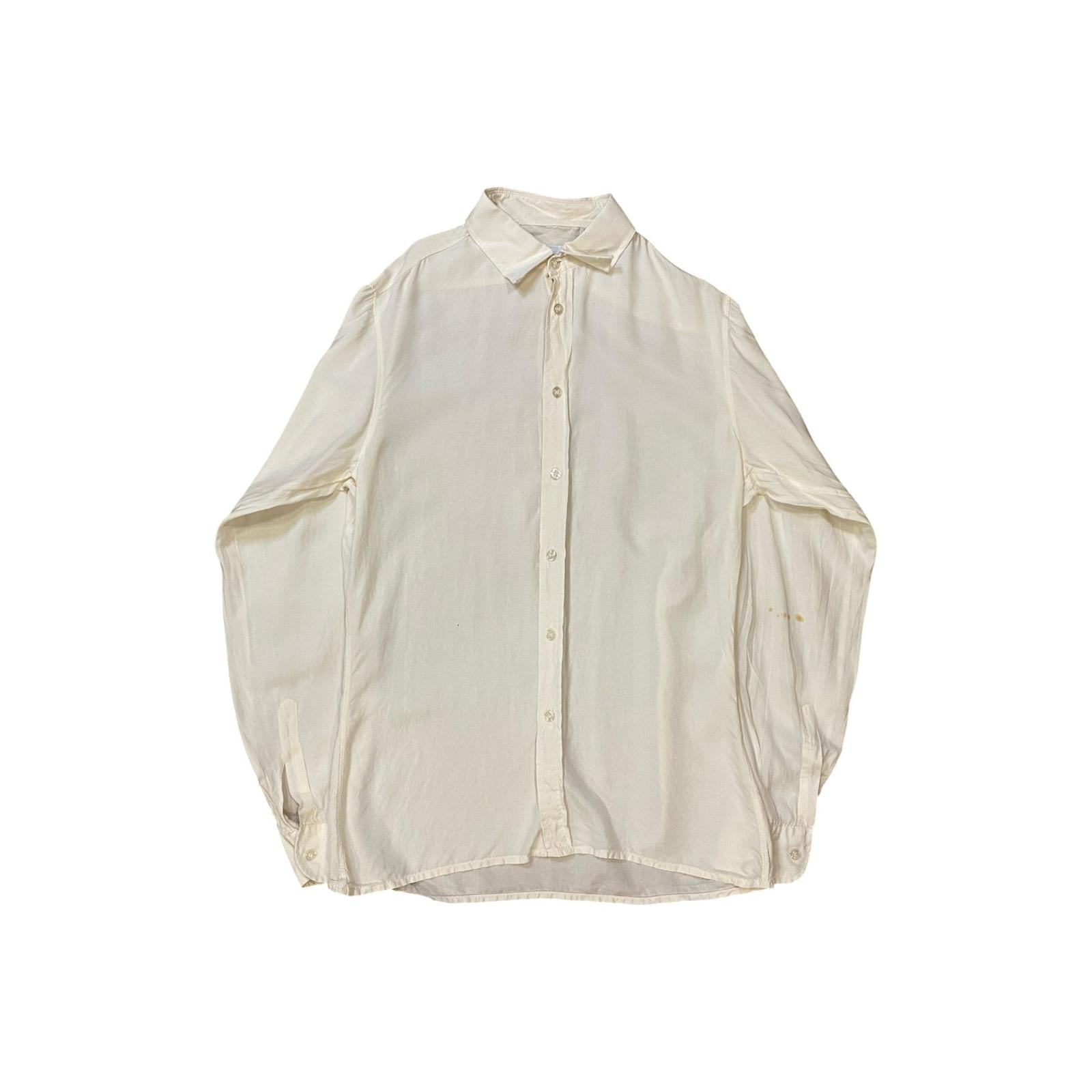 Vintage LG Adams Pure Silk Button Up Shirt Cream M