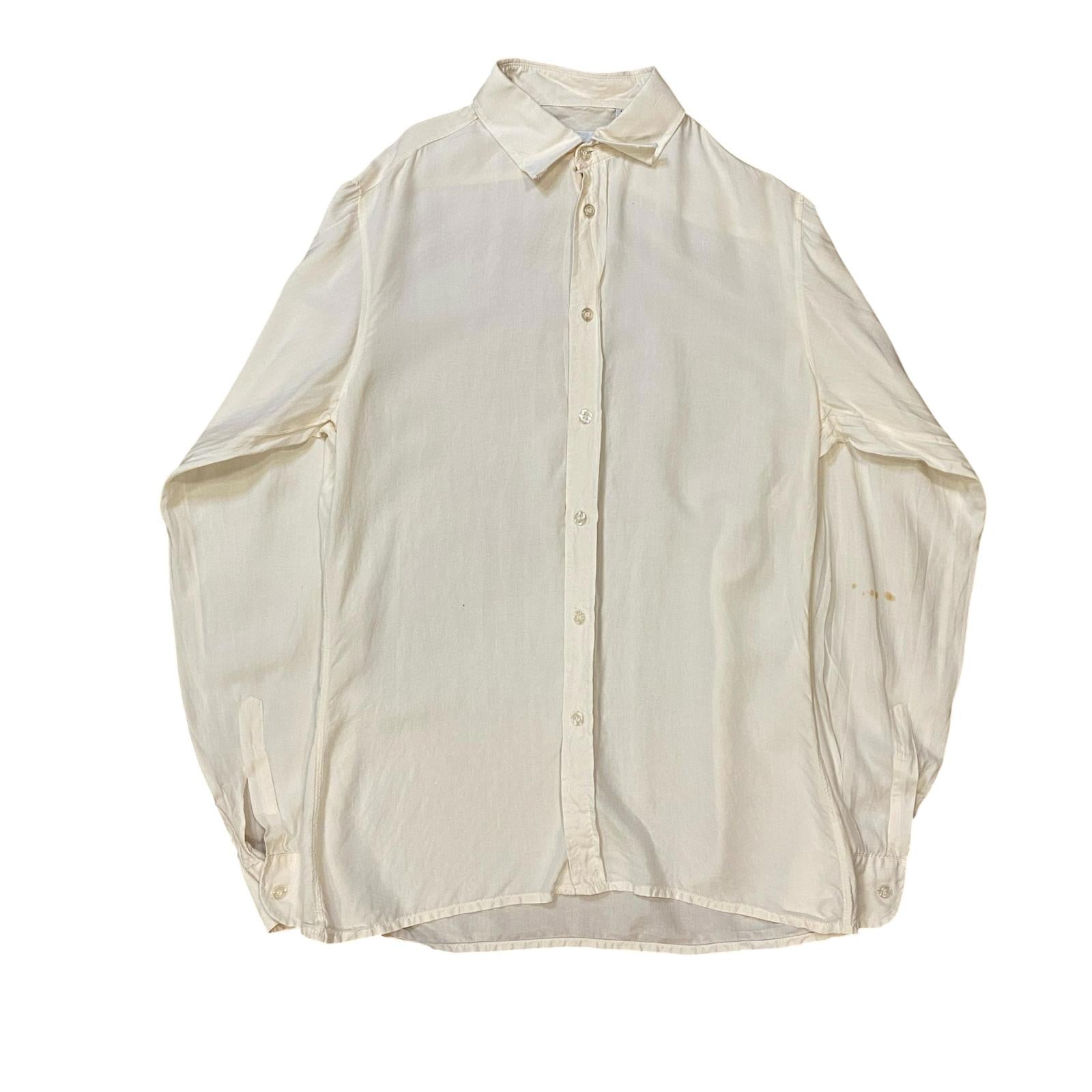 Vintage LG Adams Pure Silk Button Up Shirt Cream M